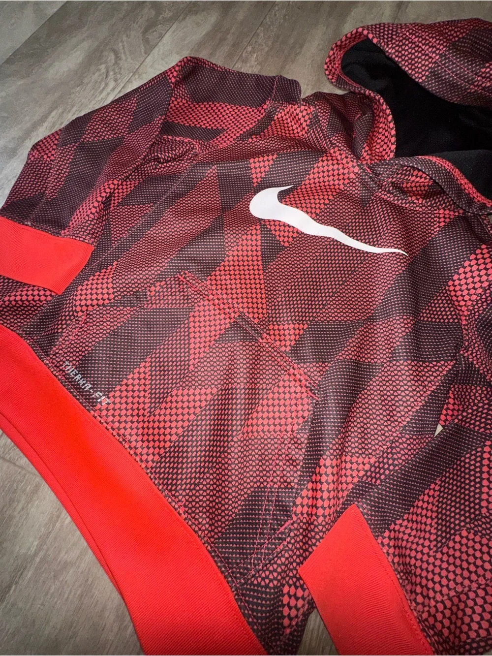 Nike Kids' Orange & Black Graphic Hoodie